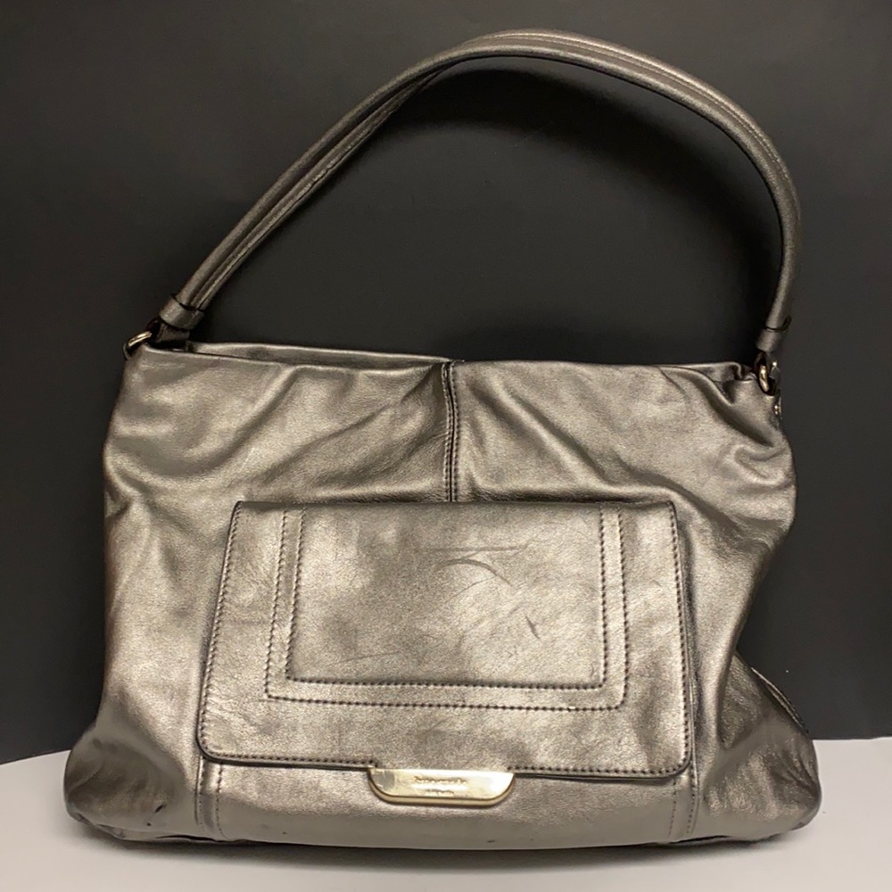 Kate Spade Silver Shimmery Leather Shoulder Bag Purse